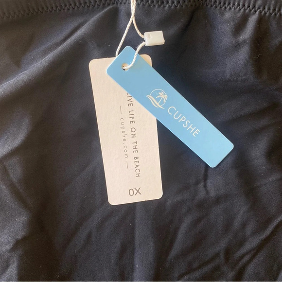 Cupshe High Neck Mesh Cutouts Black One Piece Swimsuit size 0X NEW! - Picture 5 of 6